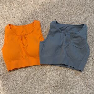 Stylish Orange and Gray Women's Crop Tops